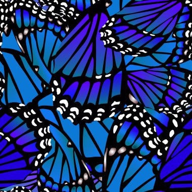 naadloze vlinder patroon in blauw