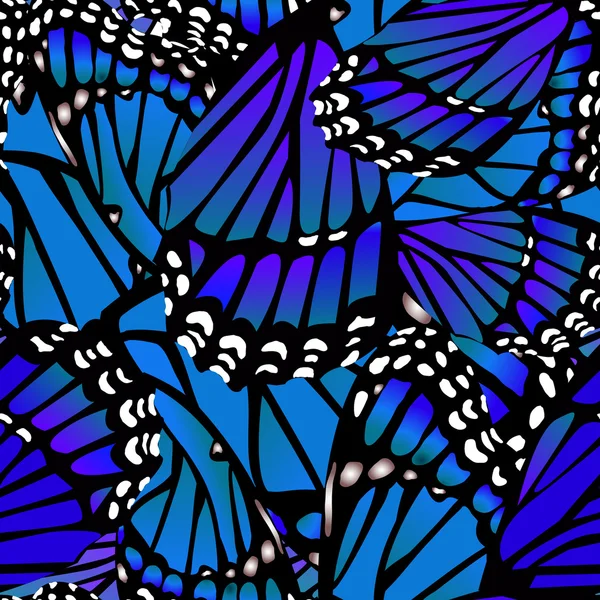 Patrón mariposa inconsútil en azul — Vector de stock