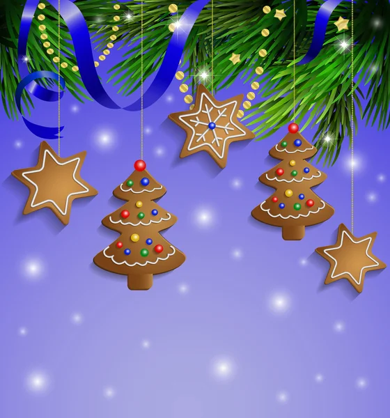 Gingerbread cookies decorations — Stock Vector