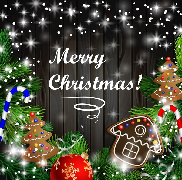 Gingerbread çerezleri Noel tasarımıyla — Stok Vektör
