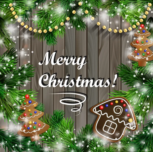 Рождественский дизайн с пряничным печеньем — стоковый вектор