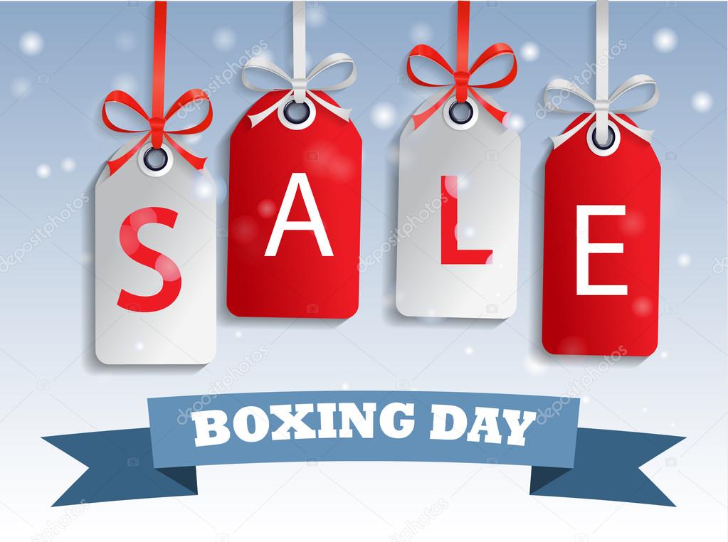 Boxing day sale tag hangig