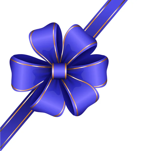 Fiocco regalo blu con nastro — Vettoriale Stock
