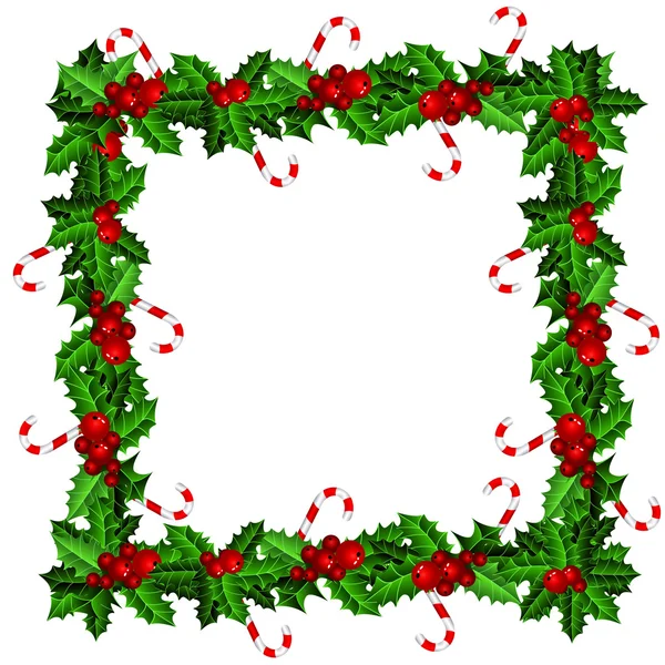 Marco de Navidad Holly — Archivo Imágenes Vectoriales