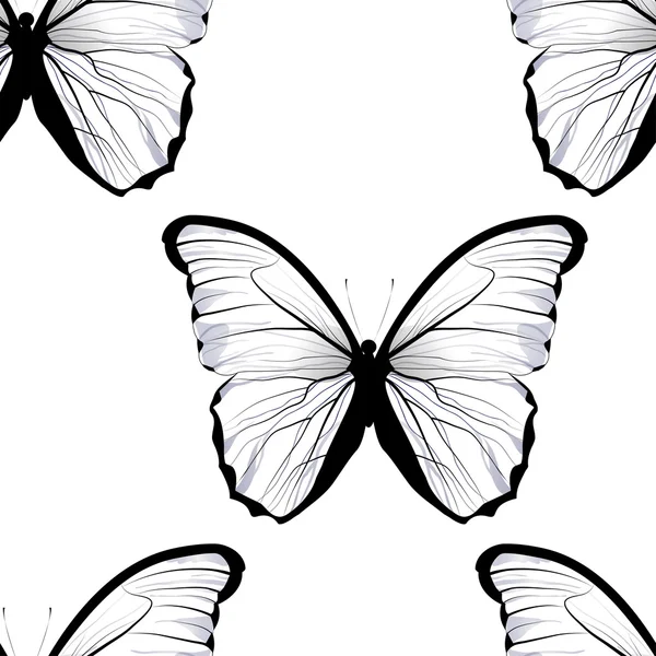 Carrelage sans couture répétant motif papillon — Image vectorielle