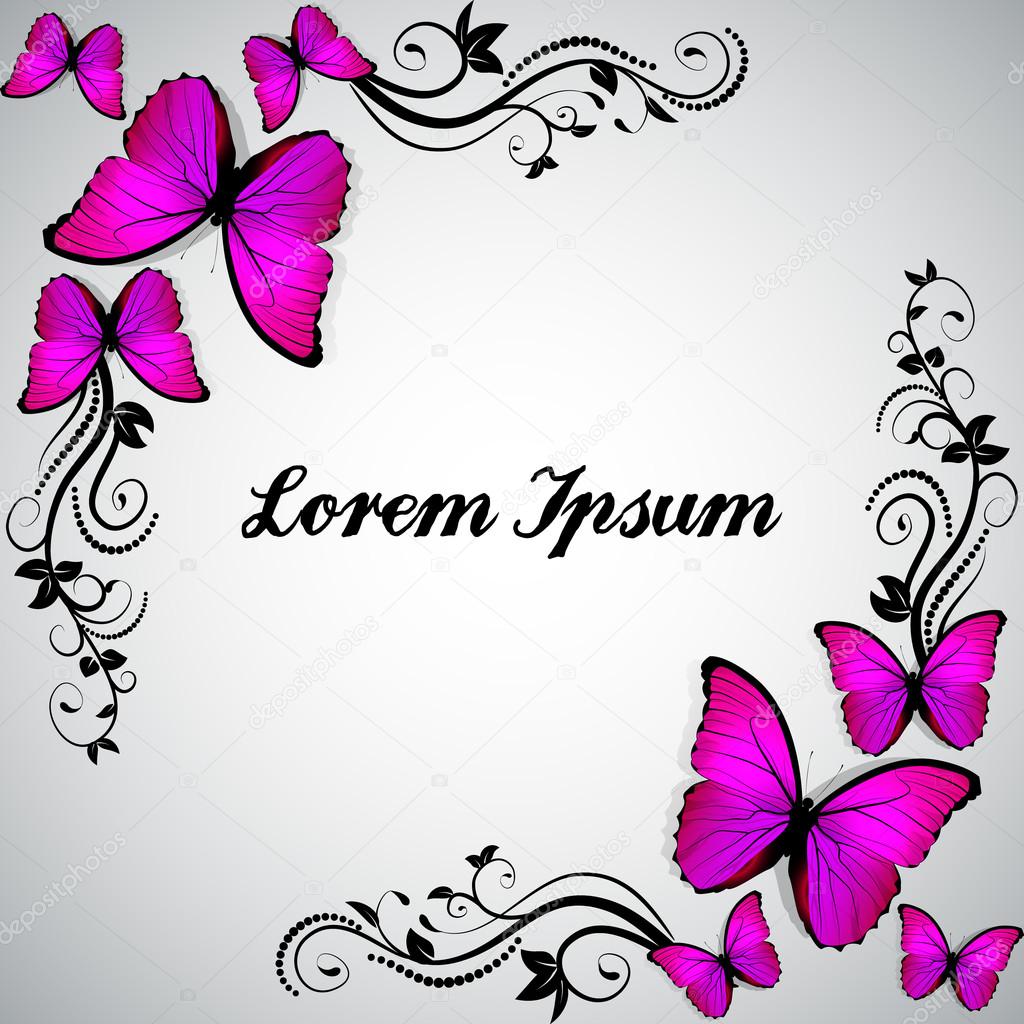 Floral background butterfly Stock Vector Image by ©bastinda18 94149358