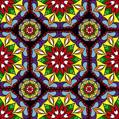 Renkli daire çiçek mandalalar