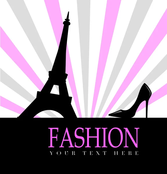 Moda z Paryża w tle — Wektor stockowy