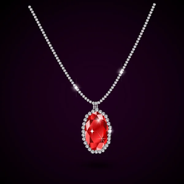 Belle pierre rouge rubis — Image vectorielle