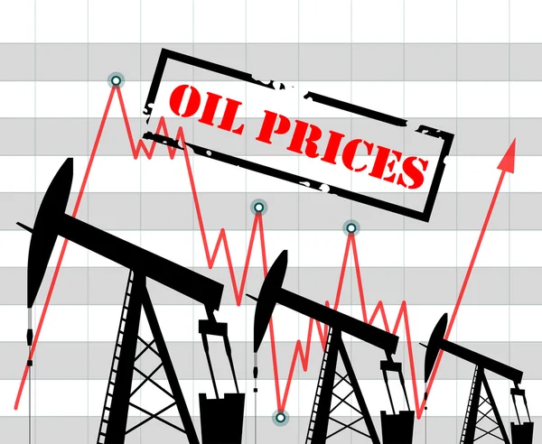 Olie prijs grafiek illustratie — Stockvector