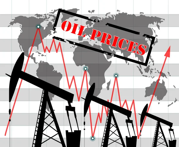 Illustrazione grafico del prezzo del petrolio — Vettoriale Stock