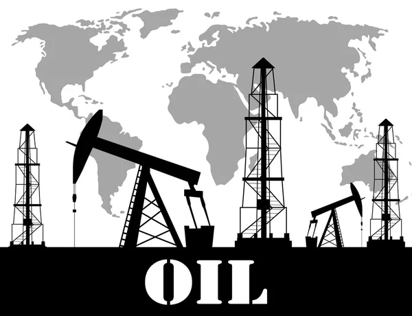 Petrol derrick silüeti — Stok Vektör