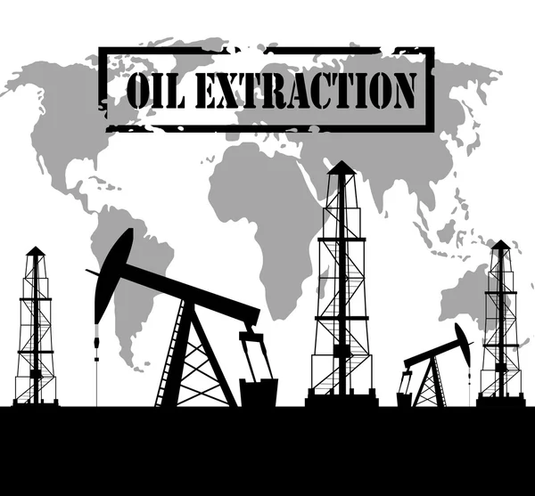 Σιλουέτα των πύργων γεώτρησης πετρελαίου — Διανυσματικό Αρχείο