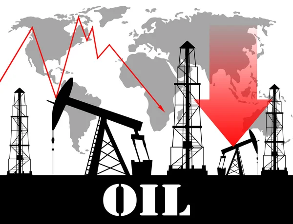 Ilustração do gráfico do preço do petróleo — Vetor de Stock