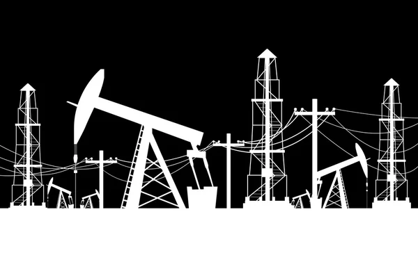 Silhouette di petrolio derrick — Vettoriale Stock