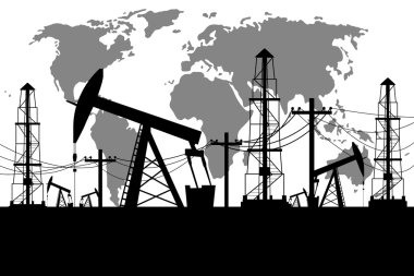 Petrol derrick silüeti