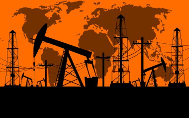 Petrol derrick silüeti