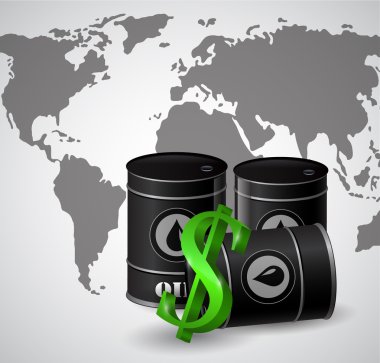 siyah petrol varil ve dolar işareti