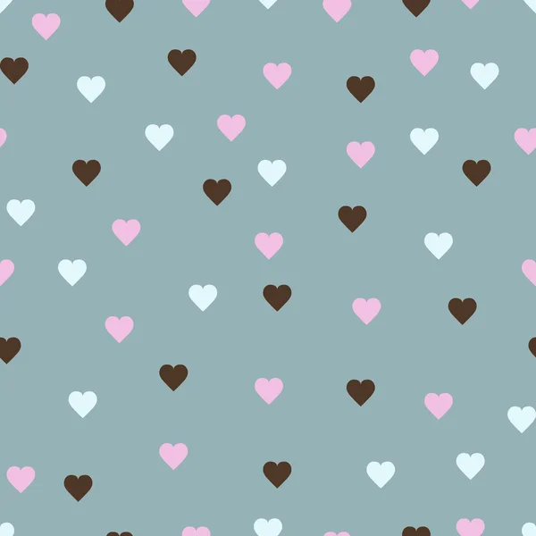 Seamless geometric pattern with hearts — Stock Vector