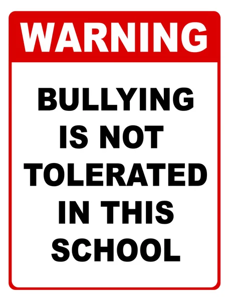 El acoso escolar no es tolerado en este cartel escolar — Foto de Stock