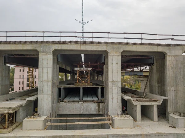 Drohnen Aus Der Luft Der Rand Einer Unvollendeten Brücke Kiew — Stockfoto