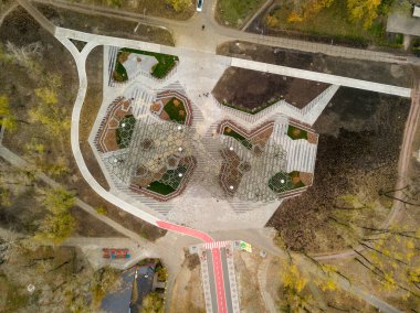 Hava aracı görüntüsü. Altıgen parkı tepe örtüsü