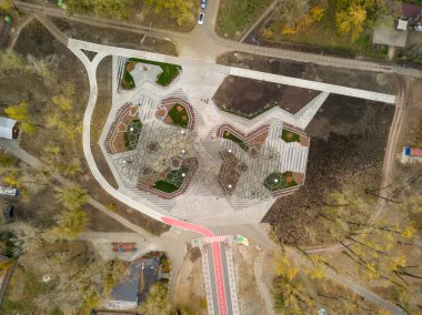 Hava aracı görüntüsü. Altıgen parkı tepe örtüsü