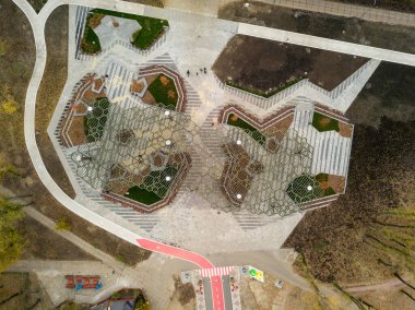 Hava aracı görüntüsü. Altıgen parkı tepe örtüsü