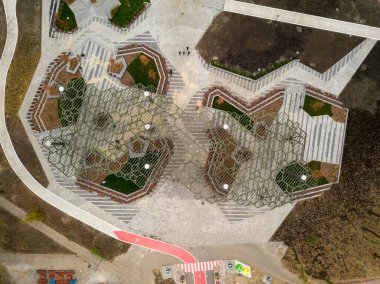 Hava aracı görüntüsü. Altıgen parkı tepe örtüsü