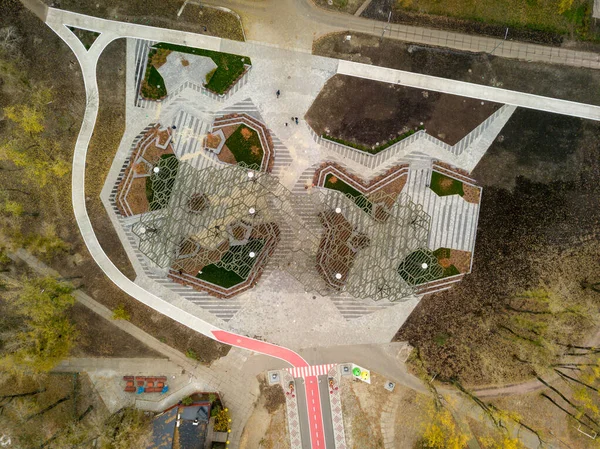 Flygdrönare Hexagonparkens Tak — Stockfoto