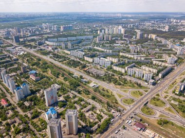 Havadan insansız hava aracı. Kiev 'in ikamet alanı.