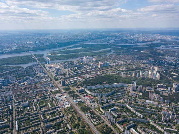 Vista Aérea Del Avión Tripulado Zona Residencial Kiev — Foto de Stock