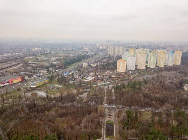 Aerial Drone View Residential Area Kiev — Stock Photo, Image