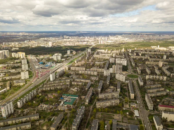 Edificios Residenciales Kiev Vista Aérea Del Dron — Foto de Stock