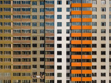 Kiev 'de inşaat halinde bir ev. Hava aracı görünümü.