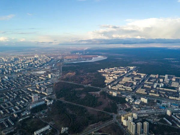 Edifici Residenziali Kiev Vista Aerea Drone — Foto Stock