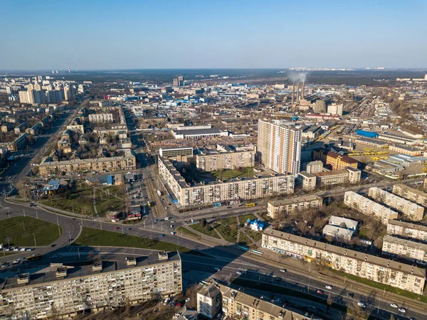 Edificios Residenciales Kiev Vista Aérea Del Dron —  Fotos de Stock