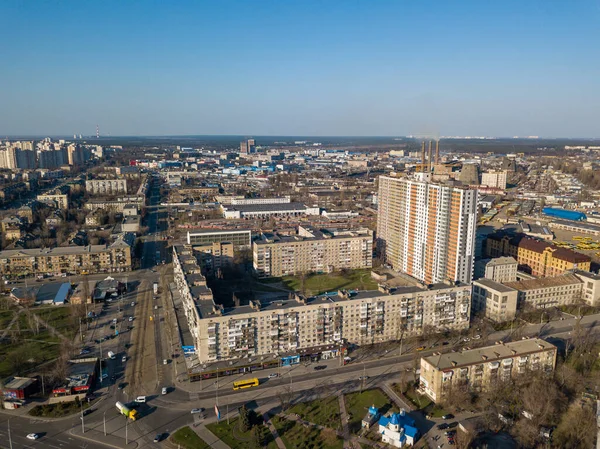 Kiev Deki Konut Binaları Hava Aracı Görünümü — Stok fotoğraf