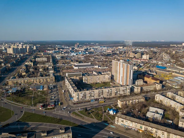 Residential Buildings Kiev Aerial Drone View — Stock Photo, Image