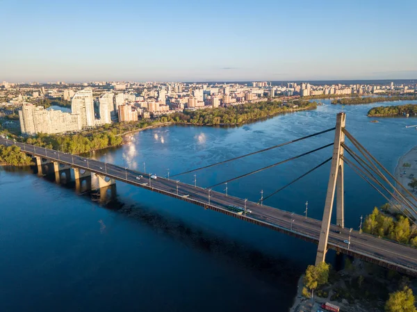 Pont Nord Kiev Aube Vue Aérienne Drone — Photo