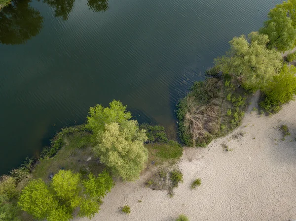 Lake Park Spring Aerial Drone View — Stock Photo, Image