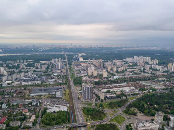 Zona Residencial Kiev Vista Aérea Del Dron — Foto de Stock