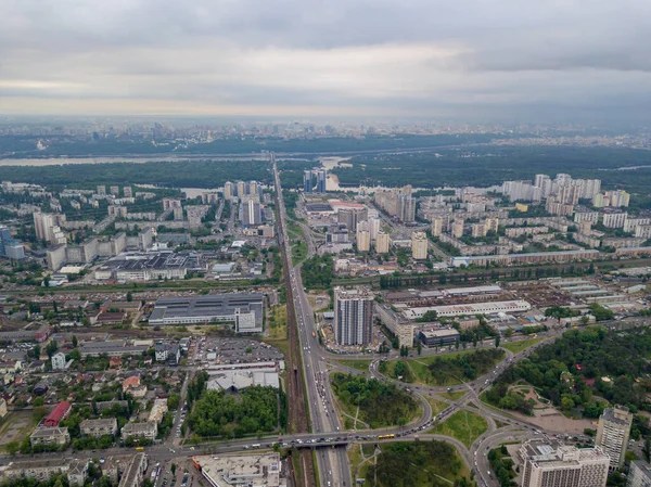 Zona Residencial Kiev Vista Aérea Del Dron — Foto de Stock