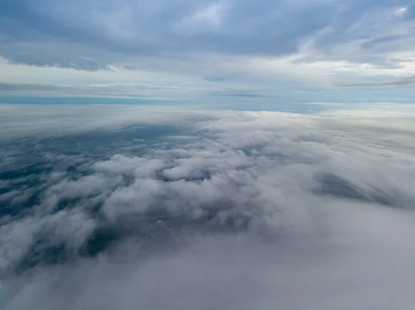 Magas Kilátás Nyílik Dnyeper Folyóra Kijevben Légi Magaslati Repülés Felhők — Stock Fotó