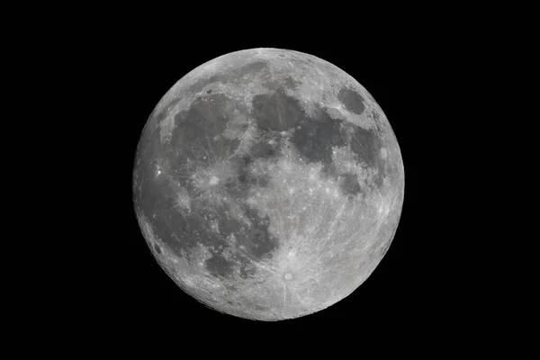 Vollmond Schwarzen Himmel Detailansicht — Stockfoto