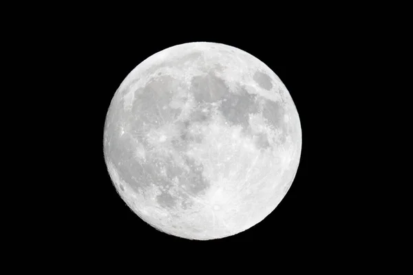 Full Moon Black Sky Detailed View — Stock Photo, Image