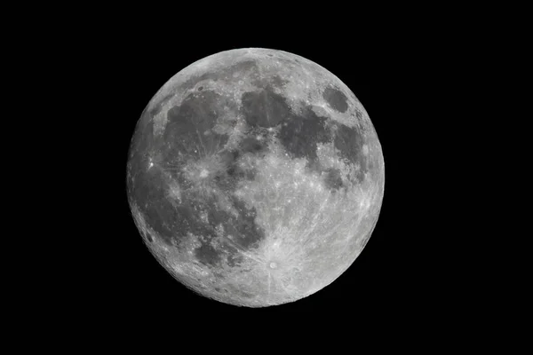 Full Moon Black Sky Detailed View — Stock Photo, Image