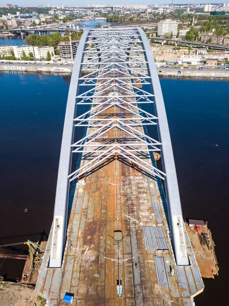 Puente Inacabado Kiev Vista Aérea Del Dron —  Fotos de Stock