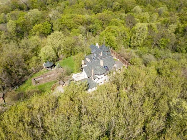 Edifício Entre Árvores Parque Kiev Vista Aérea Drones — Fotografia de Stock