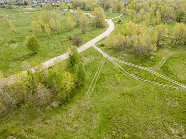 Prato Verde Vista Aerea Drone — Foto Stock